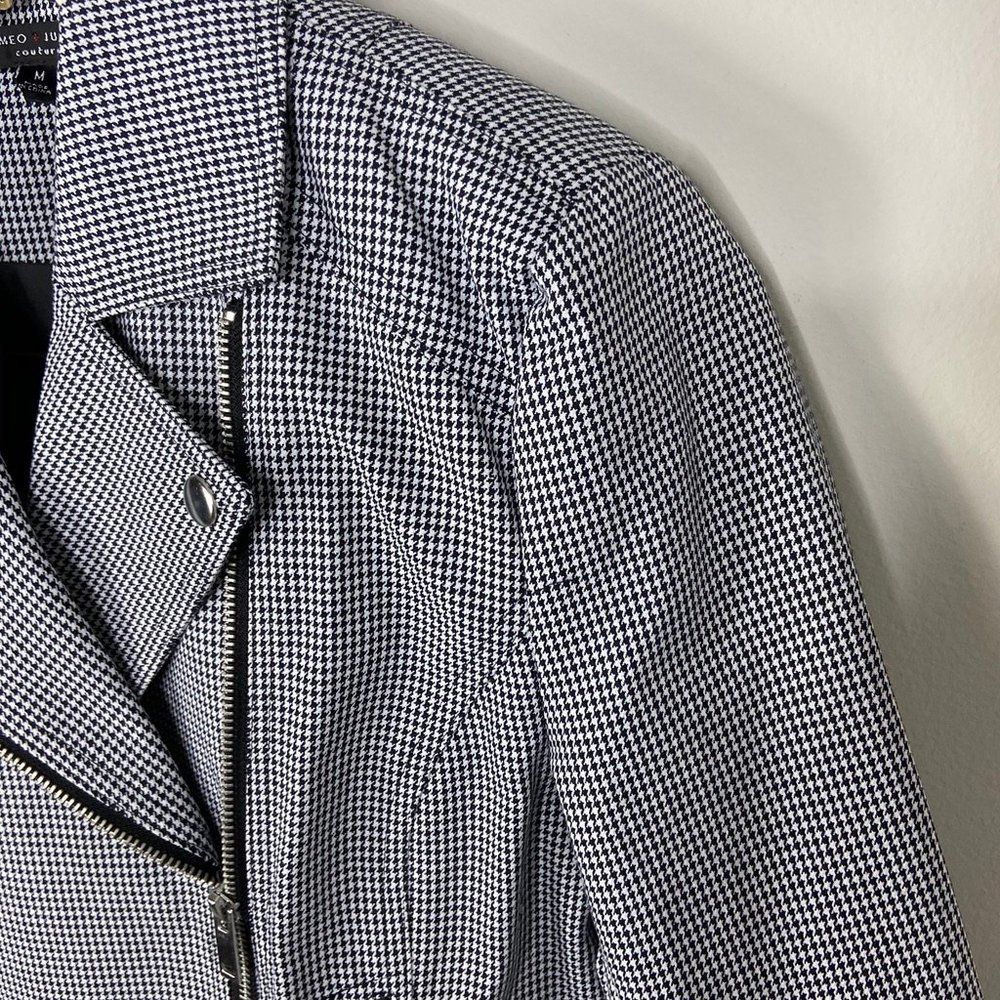 Romeo + Juliet Couture Houndstooth Moto Jacket - Picture 4 of 8